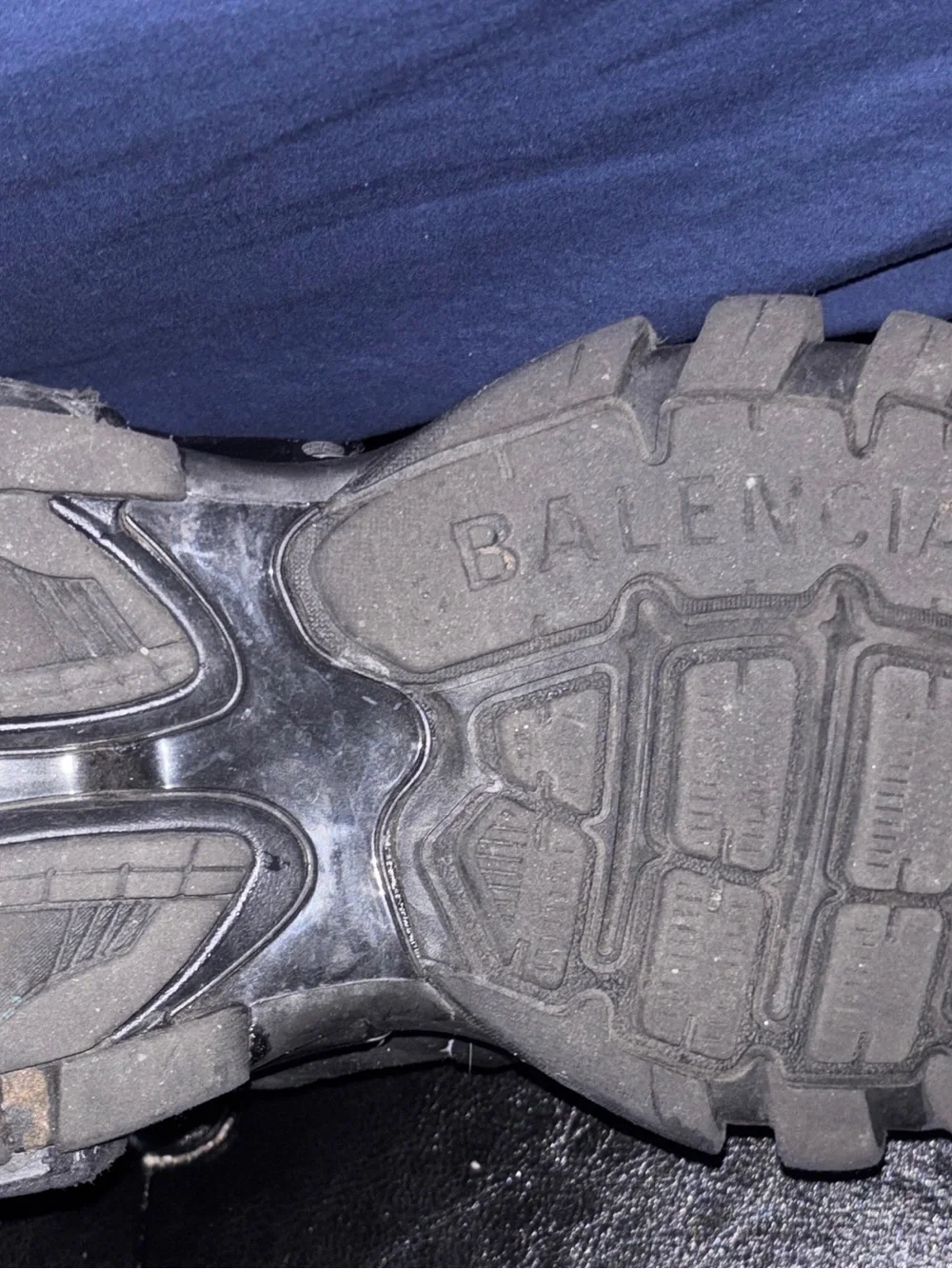 Balenciaga Black Men's Chunky Tread Sole Sneakers
